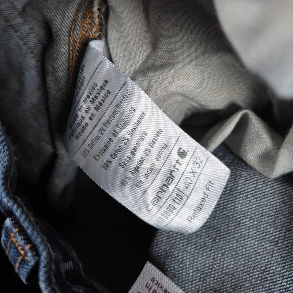 Carhartt Rugged‎ Flex Relaxed Fit Utility Logger Double Knee Jeans 40x32 Dark